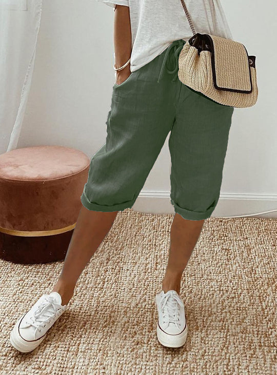 Theo – Men's casual cotton and linen bermuda shorts