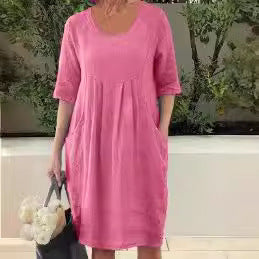 Evelina – Linen Dress with Pockets for Women