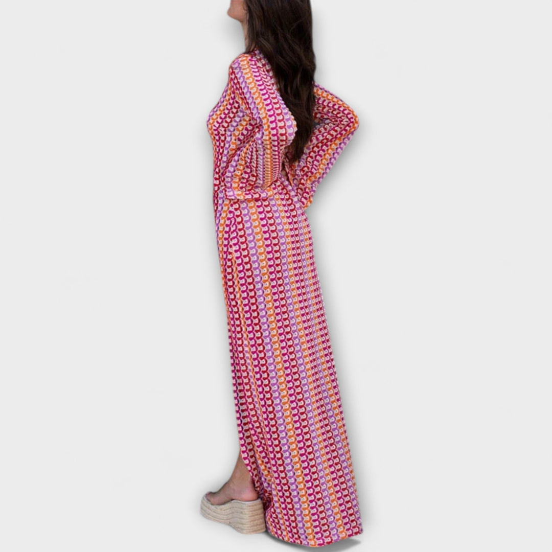 Eliora – Maxi Dress with V-Neck and Vacation Flair