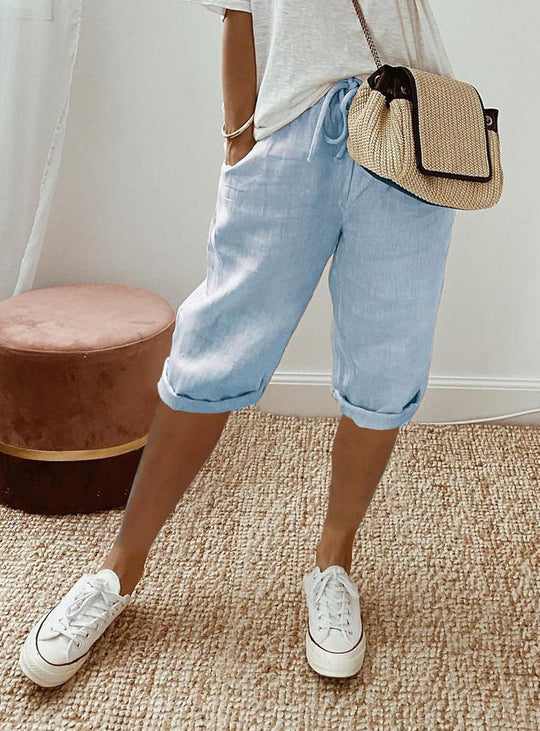 Theo – Men's casual cotton and linen bermuda shorts