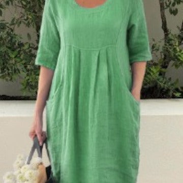 Evelina – Linen Dress with Pockets for Women