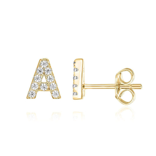 Nathalia – Gold Initial Stud Earrings for Women