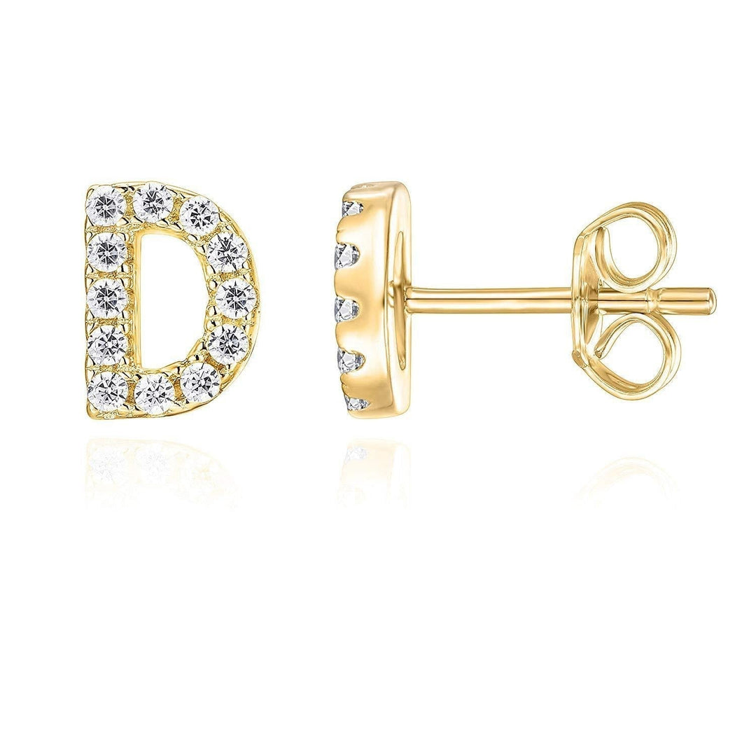 Nathalia – Gold Initial Stud Earrings for Women