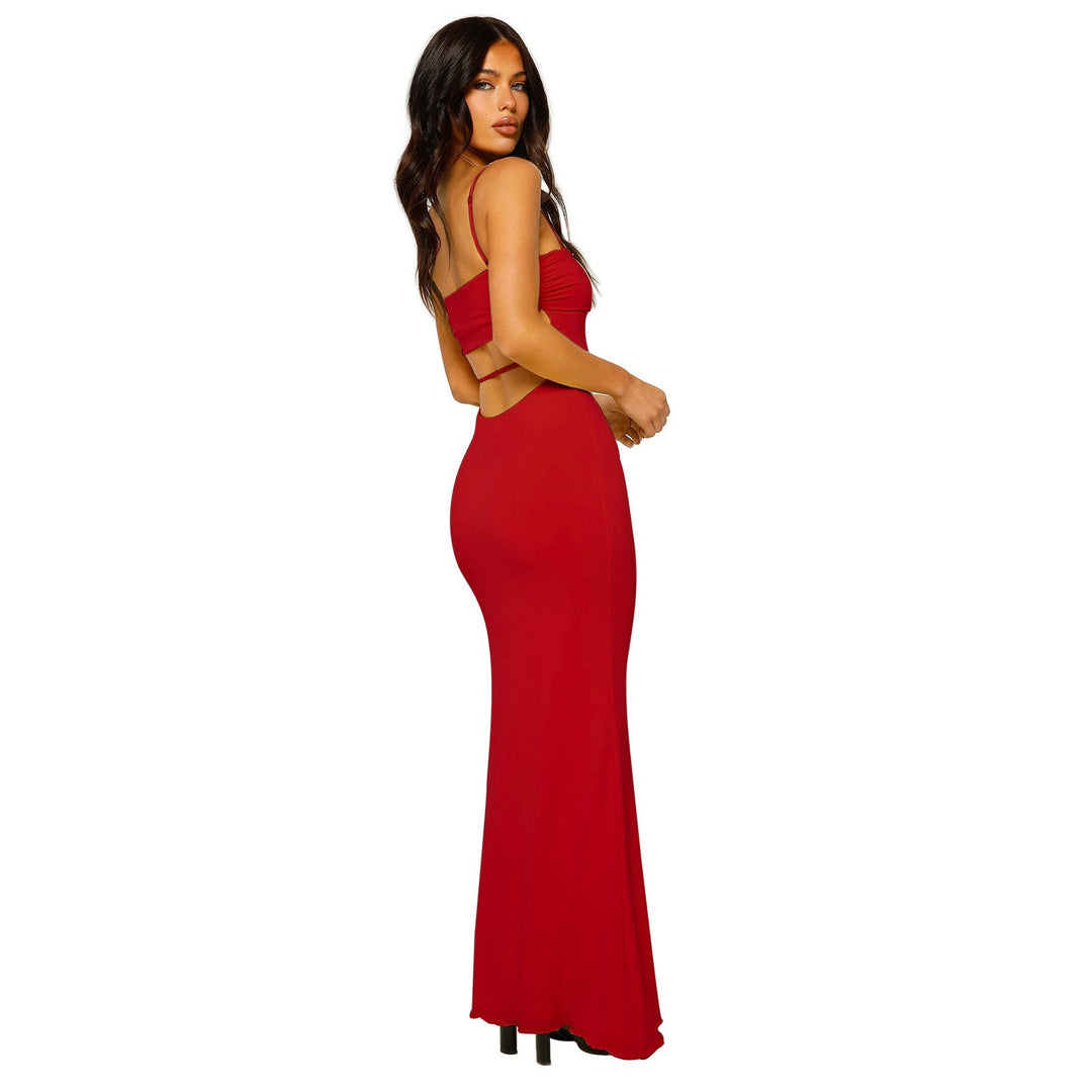 Melvaya – Strapless Sculpt Knit Maxi Dress for Women