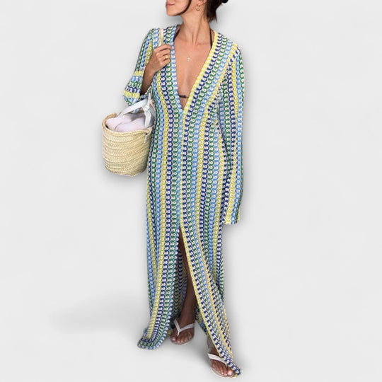 Eliora – Maxi Dress with V-Neck and Vacation Flair