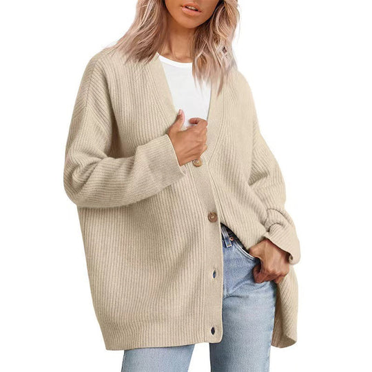 Abby – Oversized Button-Front Cardigan for Women