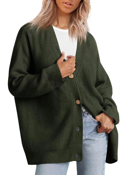 Abby – Oversized Button-Front Cardigan for Women