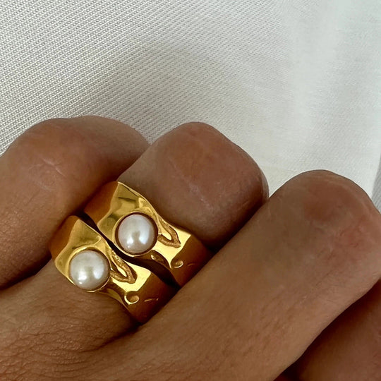 Vintage Natural Golden Pearl Ring
