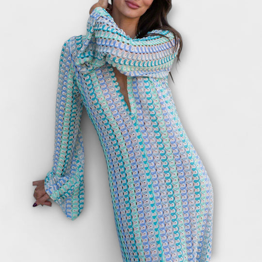 Eliora – Maxi Dress with V-Neck and Vacation Flair