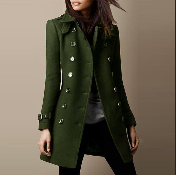 Demi – Double-Breasted Long Coat for Women