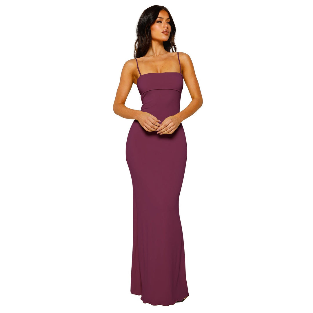 Melvaya – Strapless Sculpt Knit Maxi Dress for Women