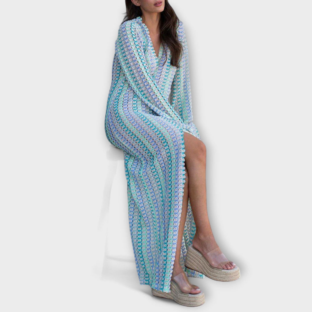 Eliora – Maxi Dress with V-Neck and Vacation Flair