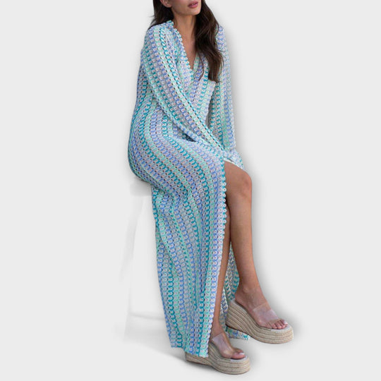 Eliora – Maxi Dress with V-Neck and Vacation Flair