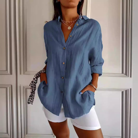 Davira – Lightweight Button-Up Linen Shirt