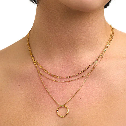 Eleanor – Layered Gold Circle Pendant Necklace for Women