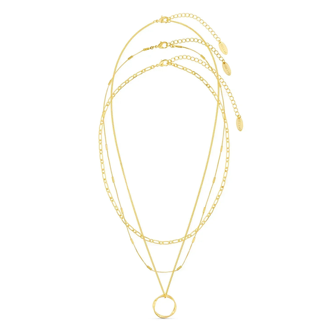 Eleanor – Layered Gold Circle Pendant Necklace for Women