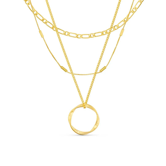 Eleanor – Layered Gold Circle Pendant Necklace for Women