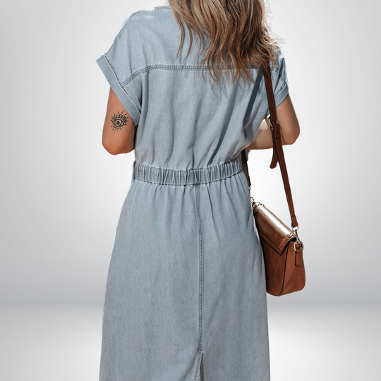 Arlisse – Cap Sleeve Belted Maxi Shirt Dress for Women