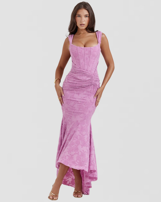 Brynlee – Ruched Velvet Asymmetrical Dress