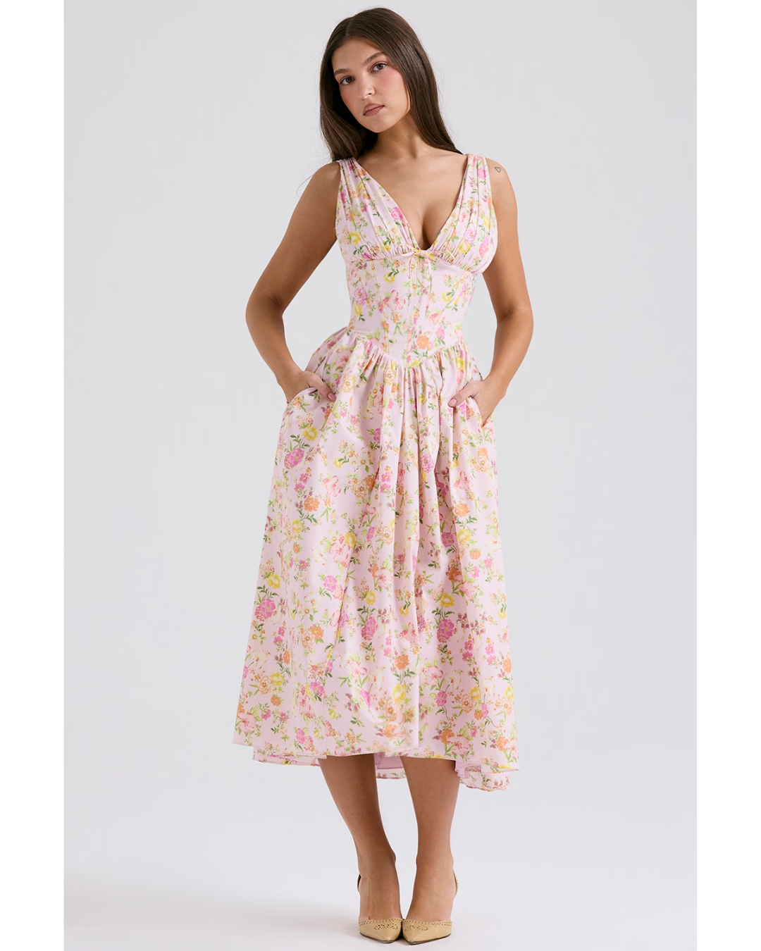 Rosavelle – Garden Bloom Midi Dress for Women
