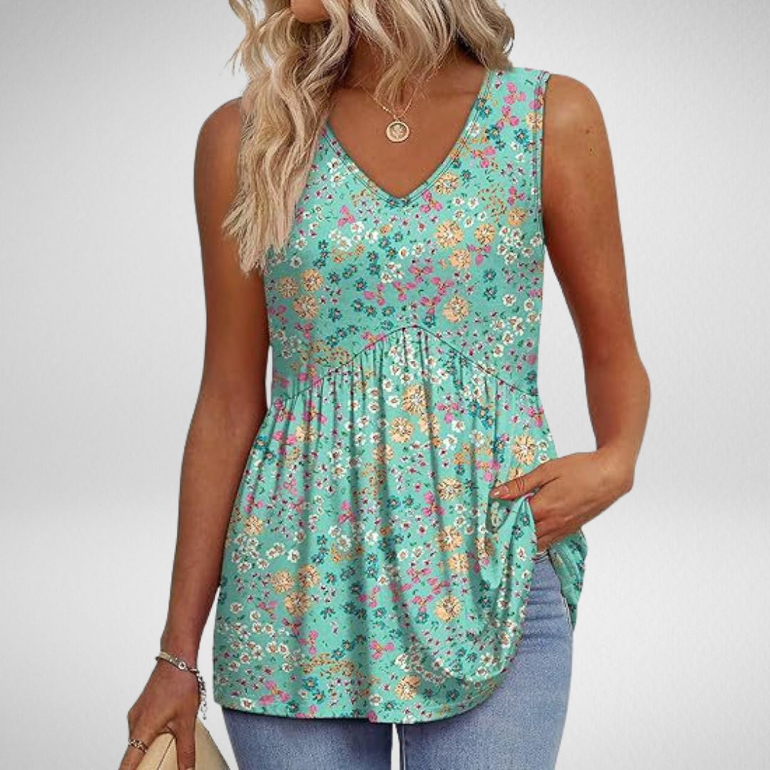 Isolde |  Sleeveless Drape-Neck Top