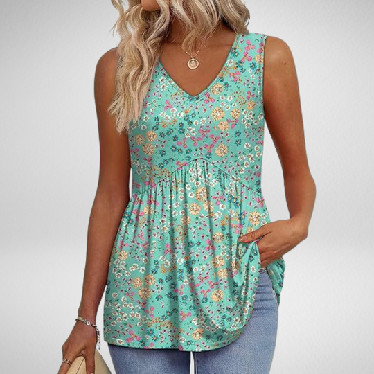 Isolde |  Sleeveless Drape-Neck Top