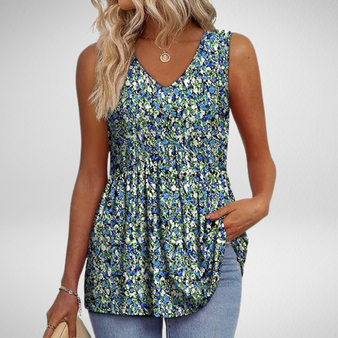 Isolde |  Sleeveless Drape-Neck Top
