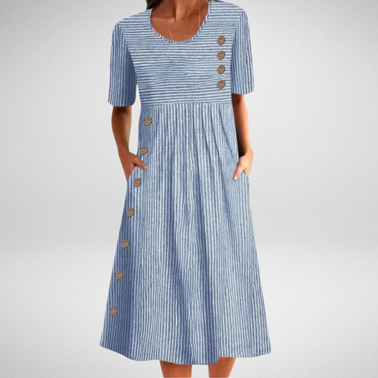 Noéline – Elegant Button-Front Summer Dress