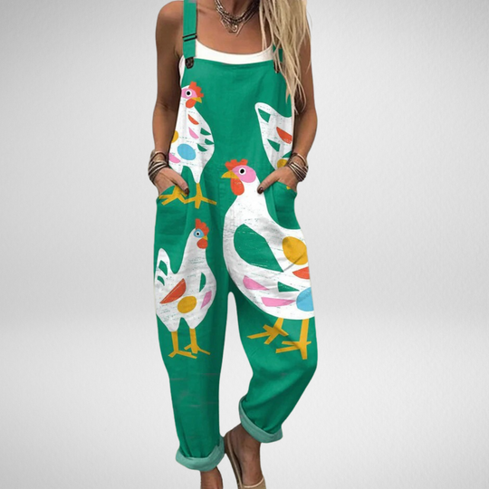 Ylona – Whimsical Print Jumpsuit for Women