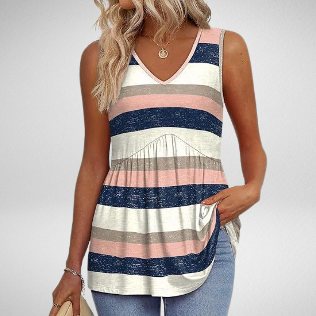 Isolde |  Sleeveless Drape-Neck Top