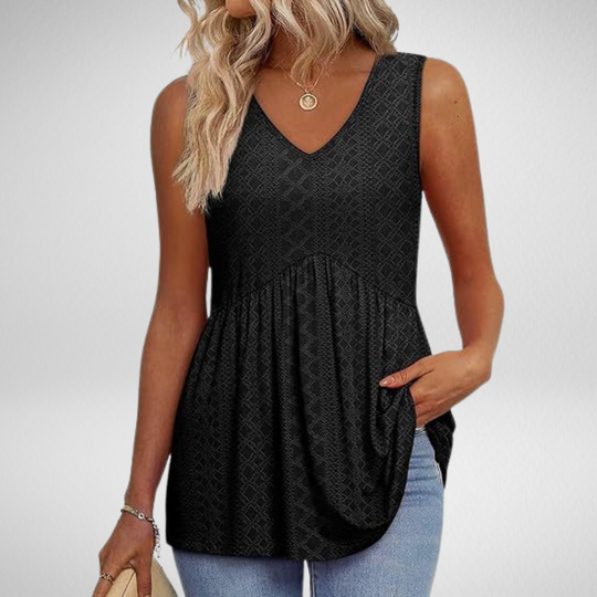 Isolde |  Sleeveless Drape-Neck Top