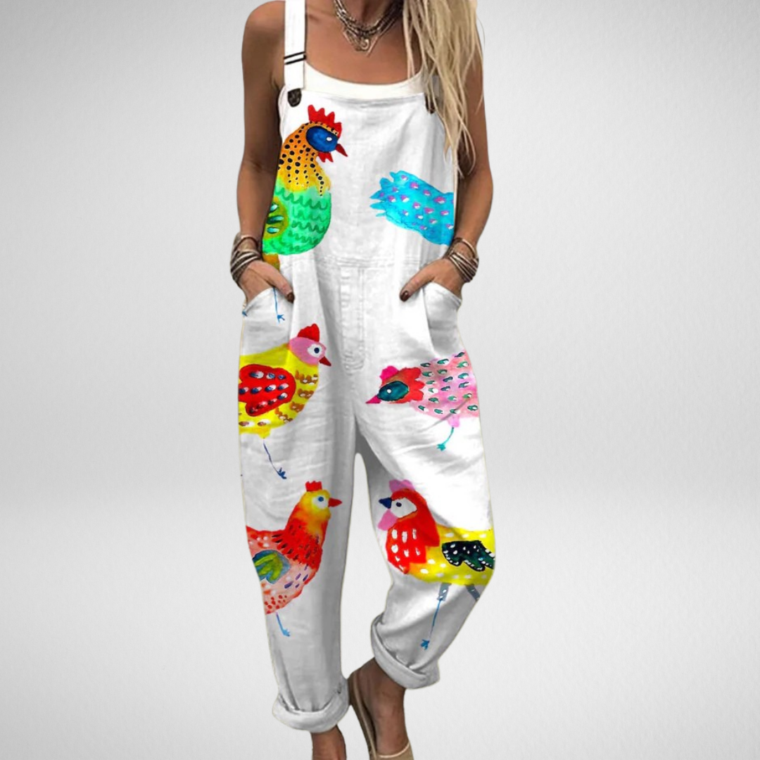 Ylona – Whimsical Print Jumpsuit for Women