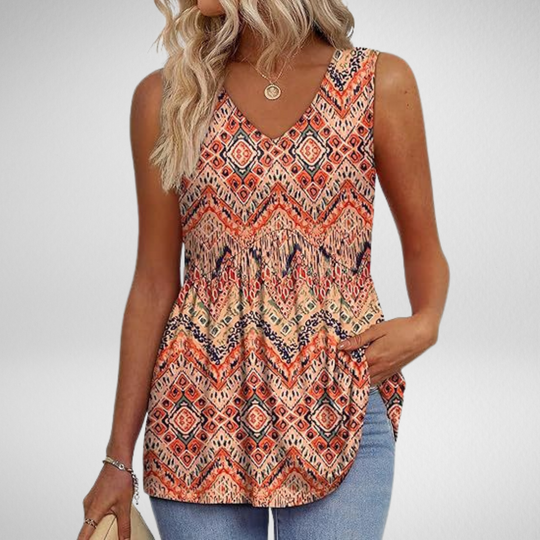 Isolde |  Sleeveless Drape-Neck Top