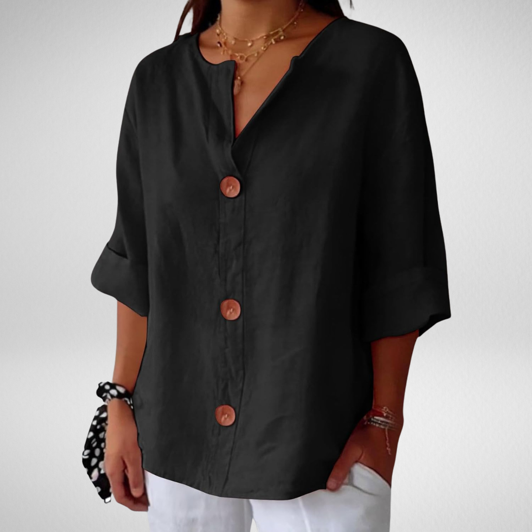 Ingrid | Elegant Geometric A‑Line Midi Dress