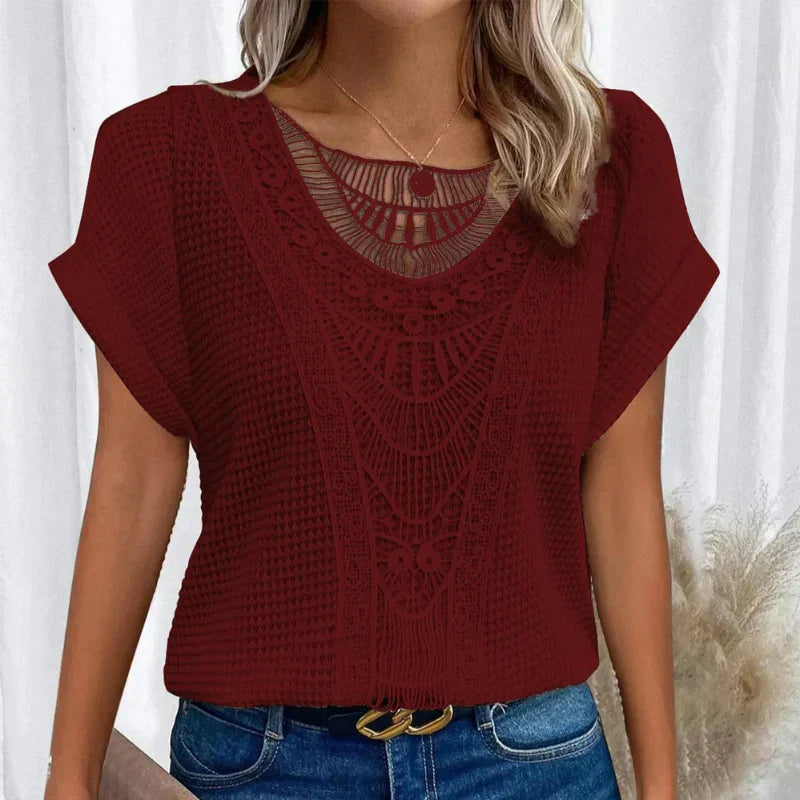 Daphira – Crochet Knit Cap Sleeve Top
