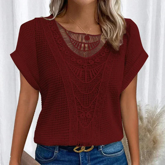 Daphira – Crochet Knit Cap Sleeve Top