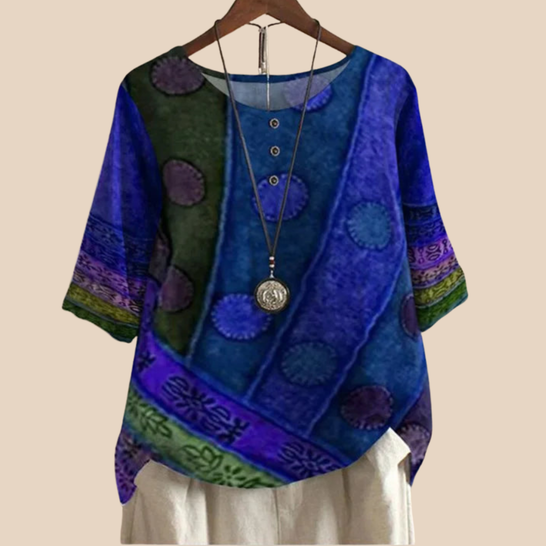 Ashanti – Boho Patchwork Tunic Top for Women