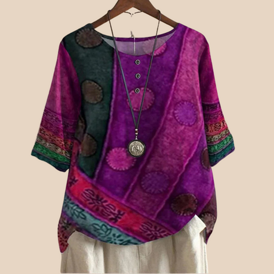 Ashanti – Boho Patchwork Tunic Top for Women
