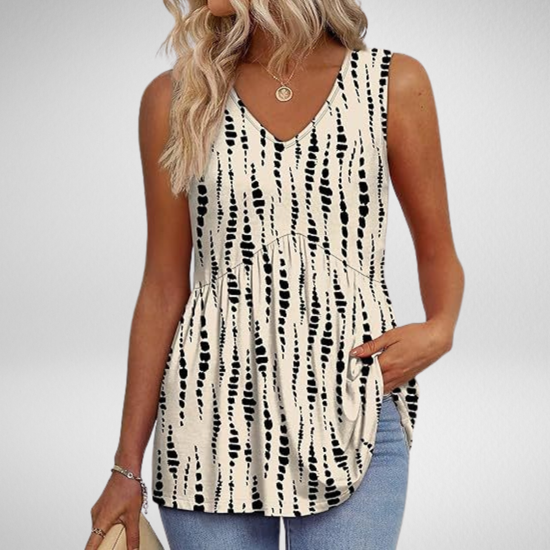 Isolde |  Sleeveless Drape-Neck Top