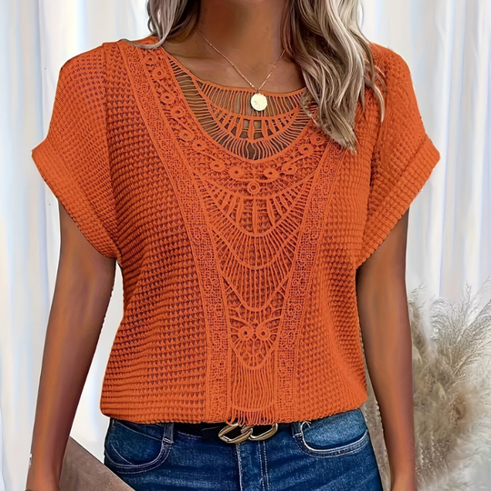 Arisbeth – Chic Crochet Knit Top for Women