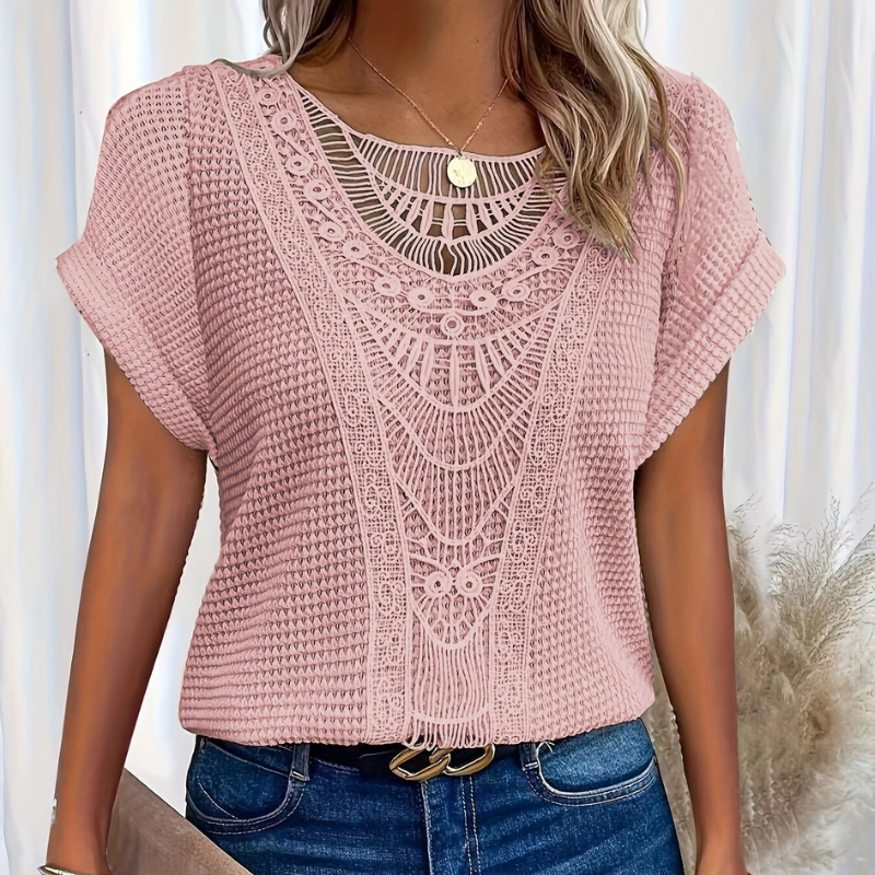 Arisbeth – Chic Crochet Knit Top for Women