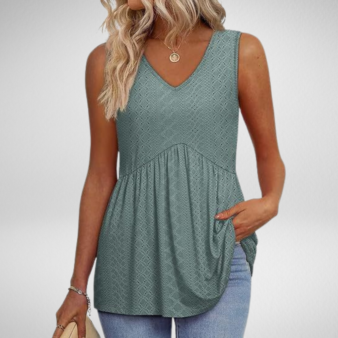 Isolde |  Sleeveless Drape-Neck Top