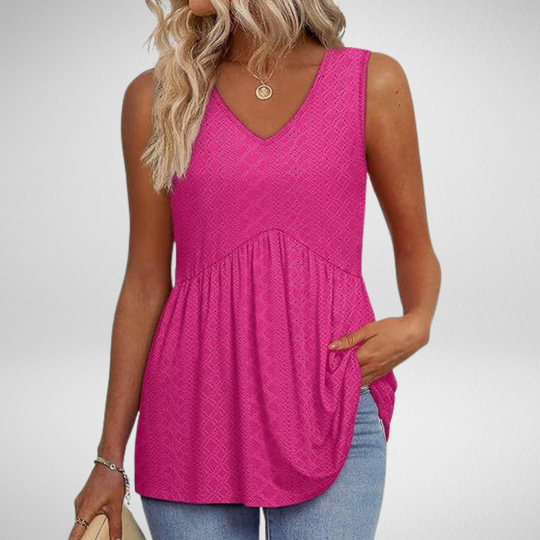 Isolde |  Sleeveless Drape-Neck Top