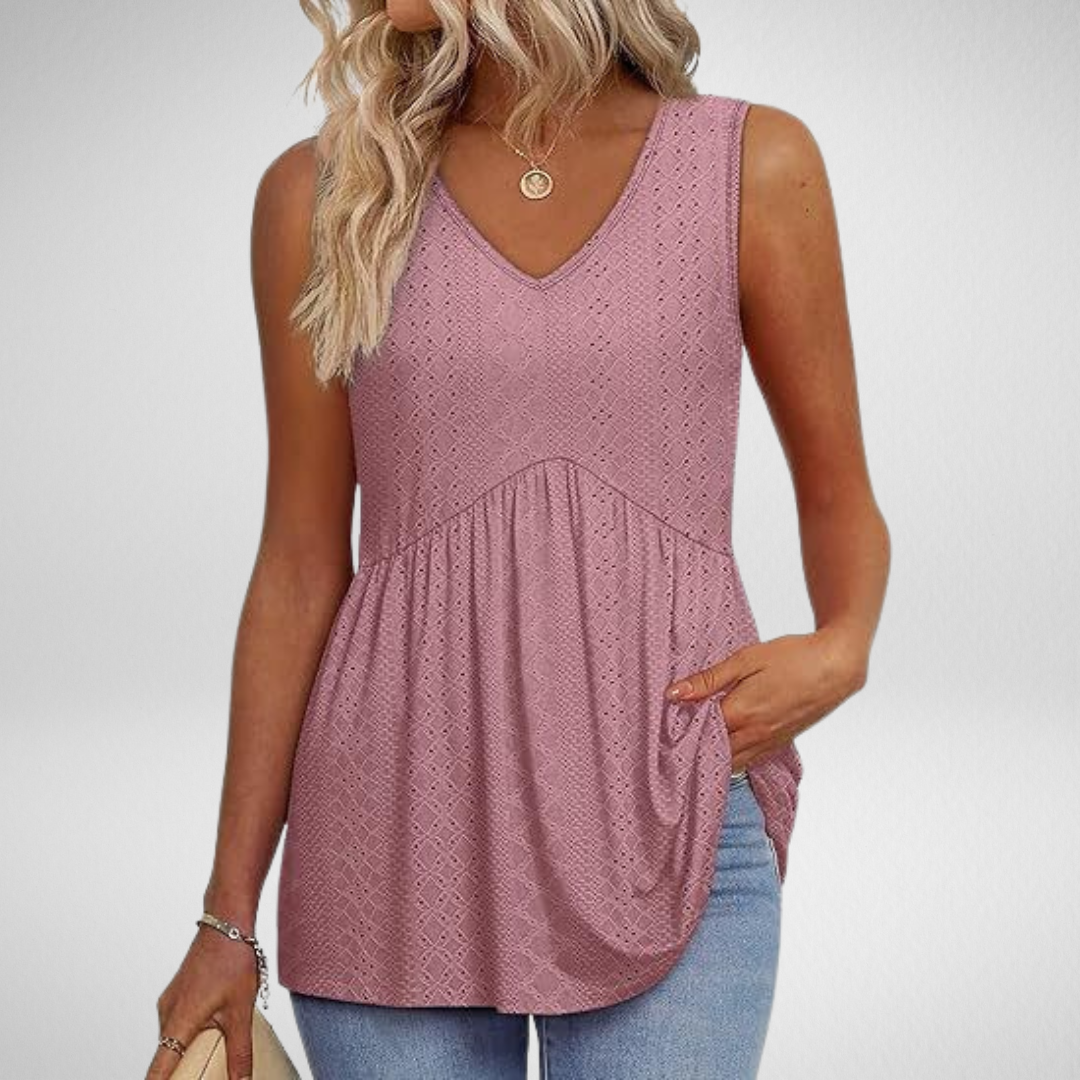 Isolde |  Sleeveless Drape-Neck Top