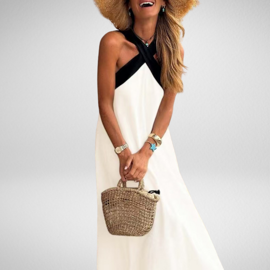 Amélie | Elegant Cross‑Over Midi Dress