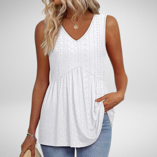 Isolde |  Sleeveless Drape-Neck Top