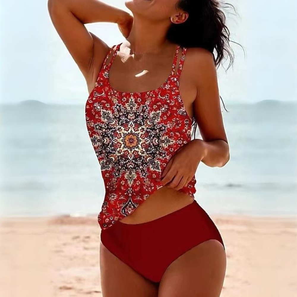 Zahara – Boho Halter Tankini Set for the Free Spirit