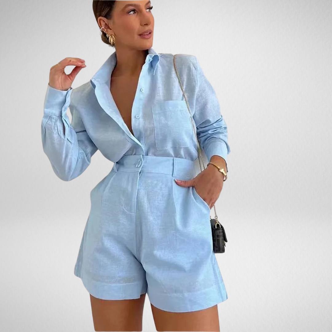 Mirelle | Soft-Tailored Casual Shirt & Shorts Set