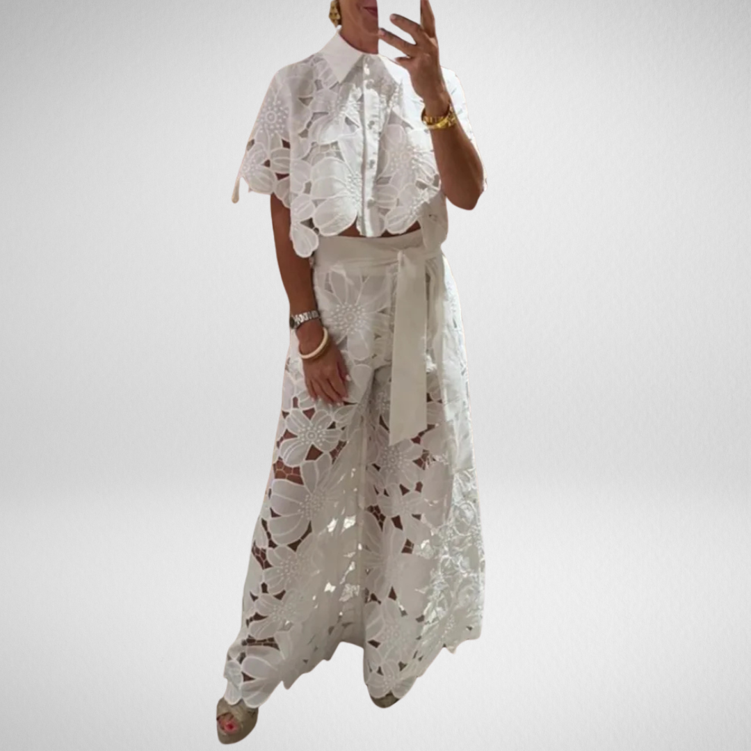 Éloria | Luxe Two-Piece Embroidered Lace Set
