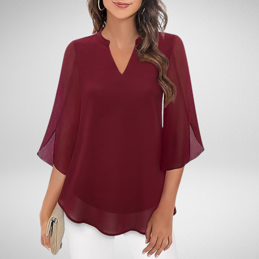 Calina – Flowing Chiffon Blouse for Women